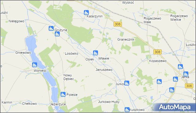 mapa Wławie, Wławie na mapie Targeo