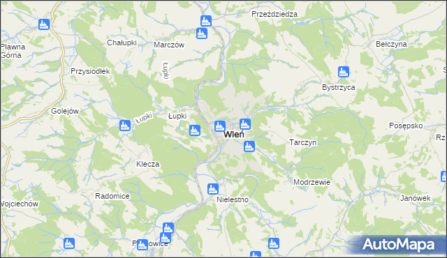 mapa Wleń, Wleń na mapie Targeo