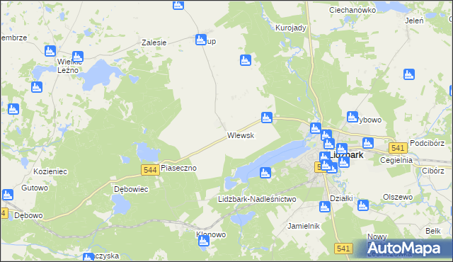 mapa Wlewsk, Wlewsk na mapie Targeo