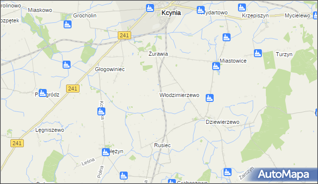 mapa Włodzimierzewo, Włodzimierzewo na mapie Targeo