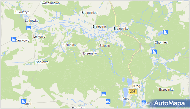 mapa Włodzisław gmina Malechowo, Włodzisław gmina Malechowo na mapie Targeo