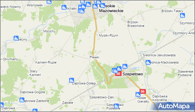 mapa Włosty-Olszanka, Włosty-Olszanka na mapie Targeo