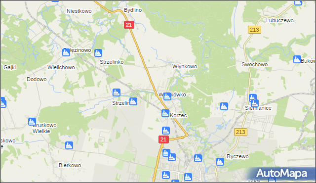 mapa Włynkówko, Włynkówko na mapie Targeo