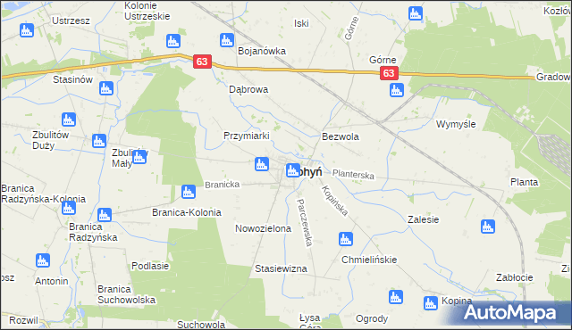 mapa Wohyń, Wohyń na mapie Targeo