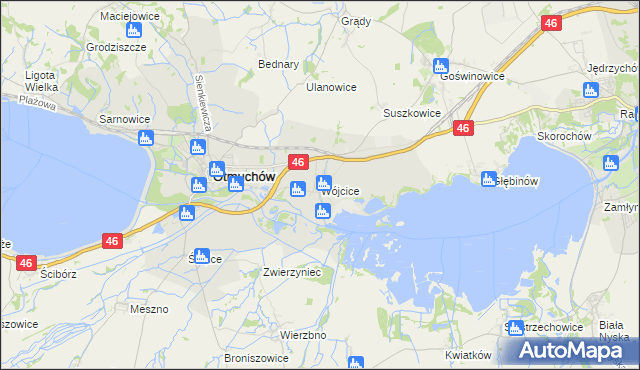 mapa Wójcice gmina Otmuchów, Wójcice gmina Otmuchów na mapie Targeo