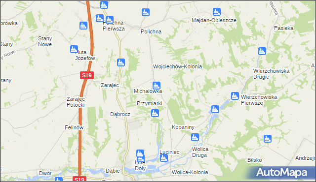 mapa Wojciechów gmina Szastarka, Wojciechów gmina Szastarka na mapie Targeo