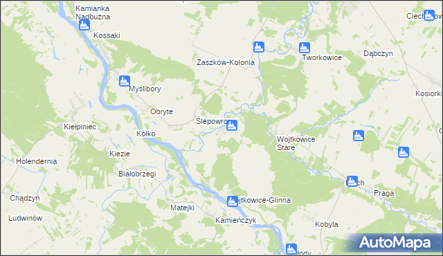 mapa Wojtkowice-Dady, Wojtkowice-Dady na mapie Targeo