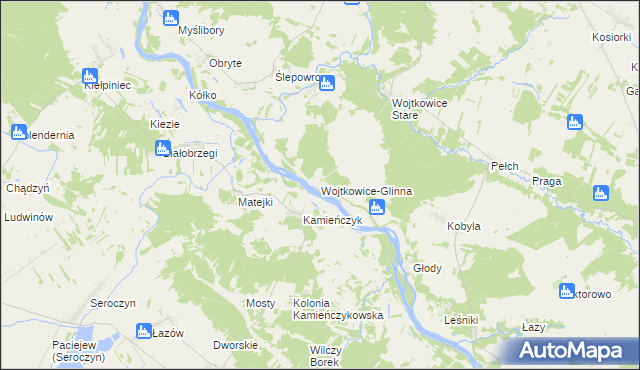 mapa Wojtkowice-Glinna, Wojtkowice-Glinna na mapie Targeo