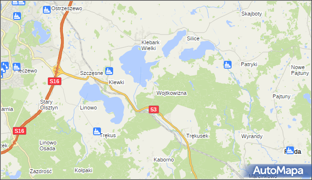 mapa Wojtkowizna, Wojtkowizna na mapie Targeo