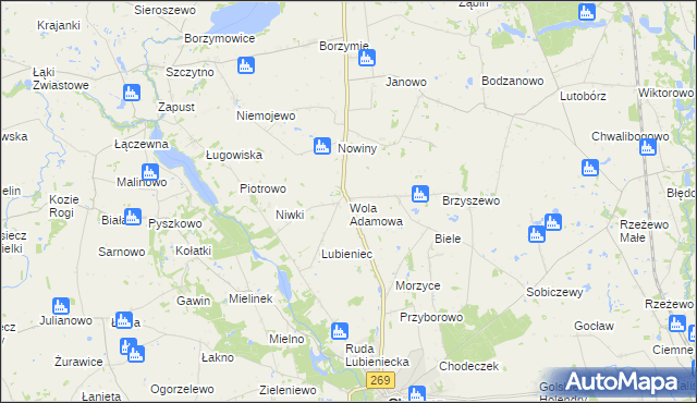 mapa Wola Adamowa, Wola Adamowa na mapie Targeo