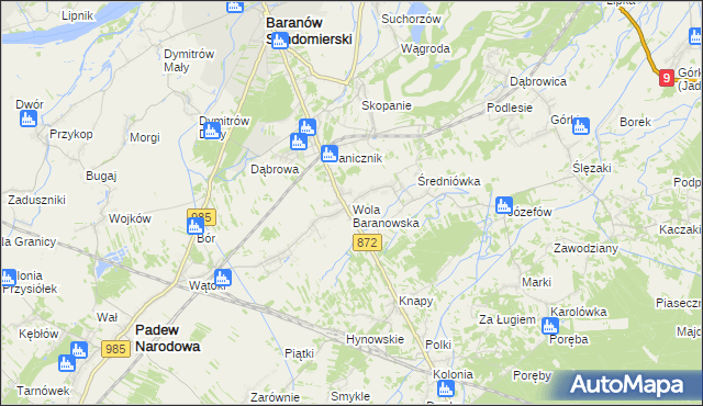 mapa Wola Baranowska, Wola Baranowska na mapie Targeo