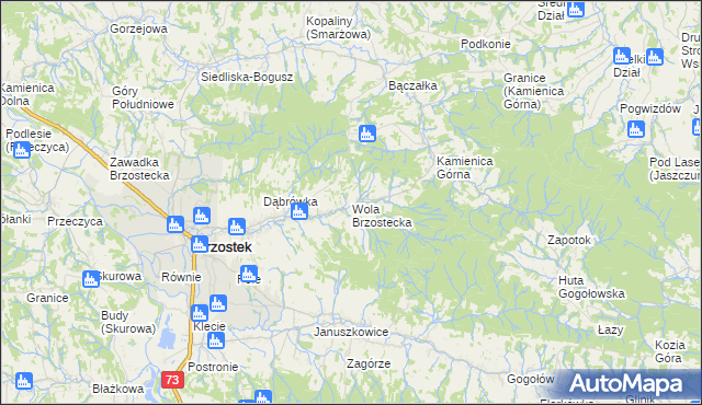 mapa Wola Brzostecka, Wola Brzostecka na mapie Targeo