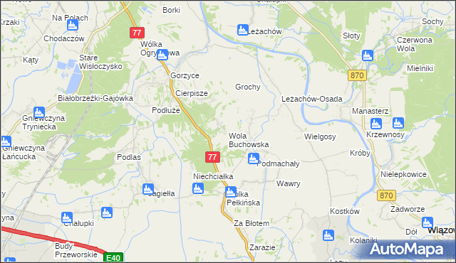 mapa Wola Buchowska, Wola Buchowska na mapie Targeo
