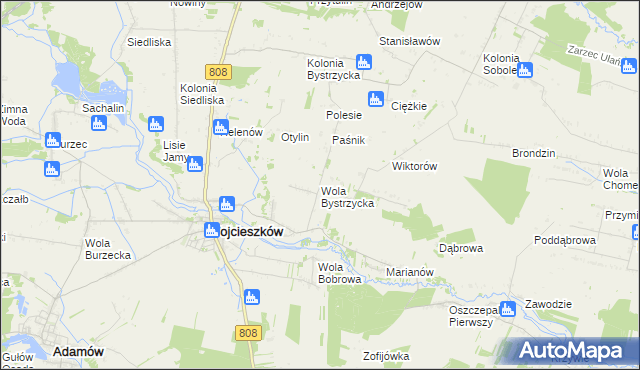 mapa Wola Bystrzycka, Wola Bystrzycka na mapie Targeo