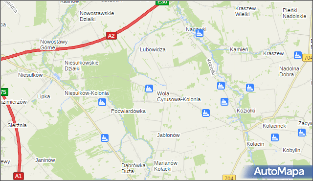 mapa Wola Cyrusowa-Kolonia, Wola Cyrusowa-Kolonia na mapie Targeo