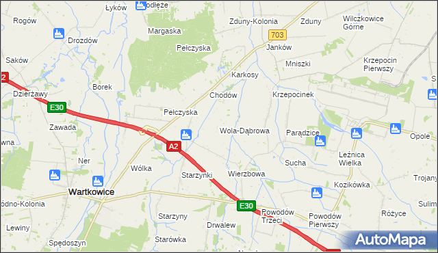 mapa Wola-Dąbrowa, Wola-Dąbrowa na mapie Targeo