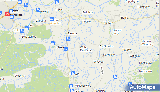 mapa Wola Drwińska, Wola Drwińska na mapie Targeo