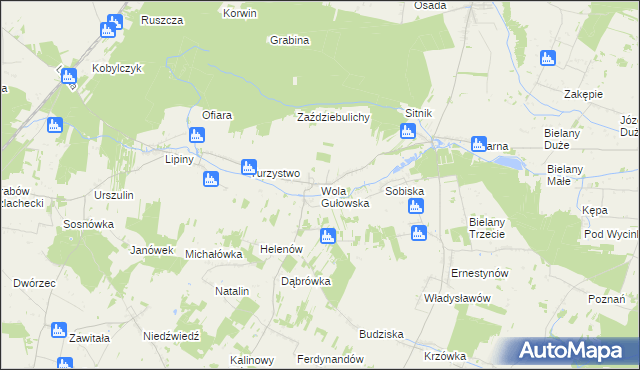 mapa Wola Gułowska, Wola Gułowska na mapie Targeo