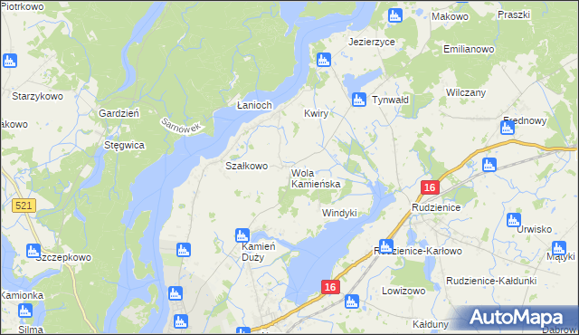 mapa Wola Kamieńska, Wola Kamieńska na mapie Targeo