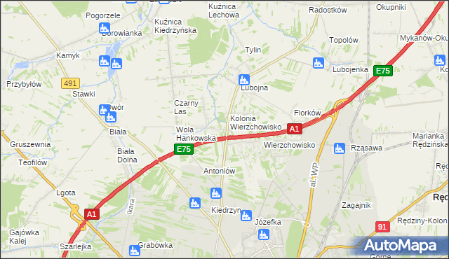 mapa Wola Kiedrzyńska, Wola Kiedrzyńska na mapie Targeo