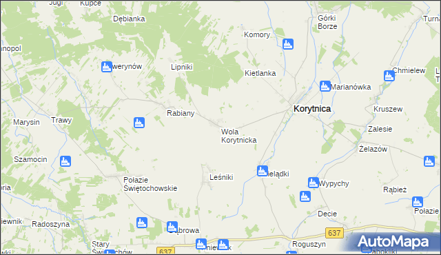 mapa Wola Korytnicka, Wola Korytnicka na mapie Targeo