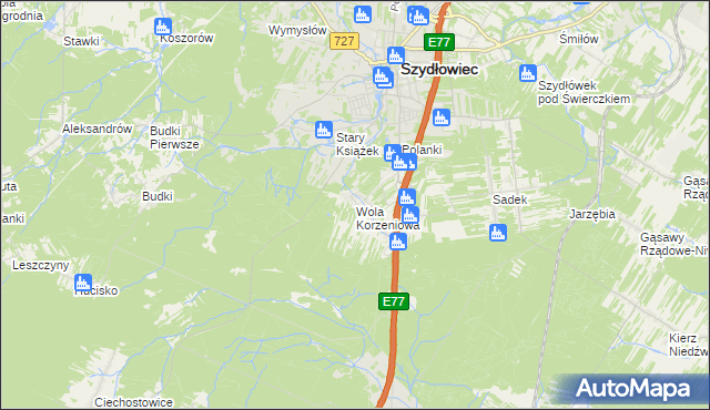 mapa Wola Korzeniowa, Wola Korzeniowa na mapie Targeo