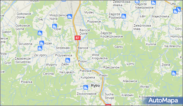 mapa Wola Krogulecka, Wola Krogulecka na mapie Targeo