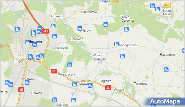 mapa Wola Książęca, Wola Książęca na mapie Targeo