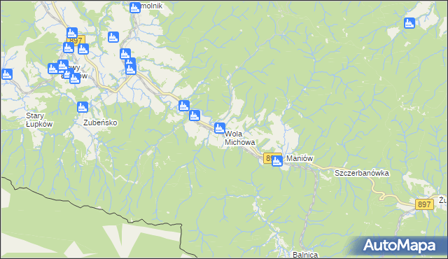 mapa Wola Michowa, Wola Michowa na mapie Targeo
