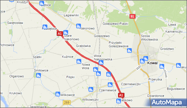 mapa Wola Nakonowska, Wola Nakonowska na mapie Targeo