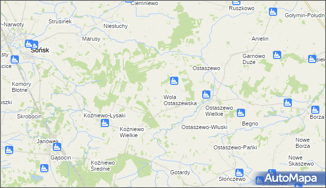 mapa Wola Ostaszewska, Wola Ostaszewska na mapie Targeo