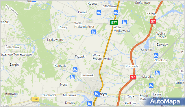 mapa Wola Przypkowska, Wola Przypkowska na mapie Targeo