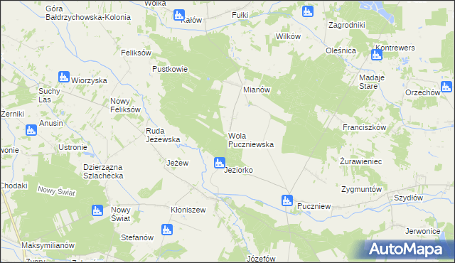 mapa Wola Puczniewska, Wola Puczniewska na mapie Targeo