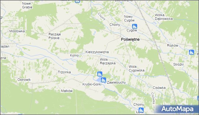 mapa Wola Ręczajska, Wola Ręczajska na mapie Targeo