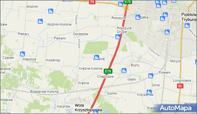 mapa Wola Rokszycka, Wola Rokszycka na mapie Targeo
