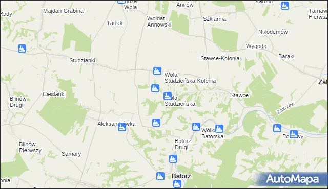 mapa Wola Studzieńska, Wola Studzieńska na mapie Targeo