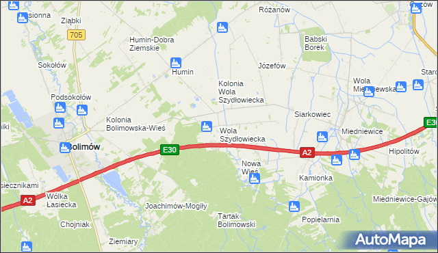 mapa Wola Szydłowiecka, Wola Szydłowiecka na mapie Targeo