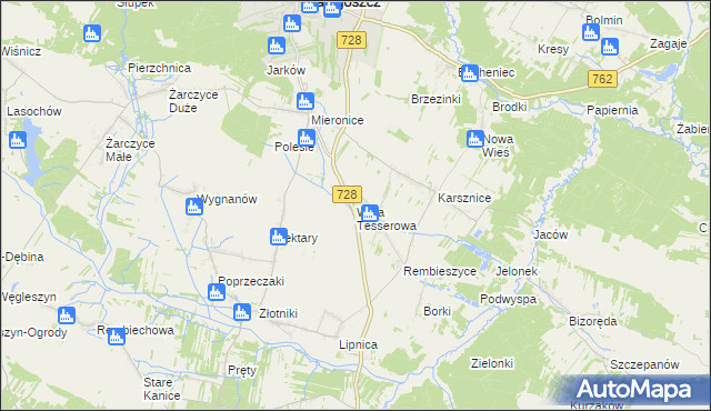 mapa Wola Tesserowa, Wola Tesserowa na mapie Targeo