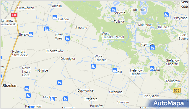 mapa Wola Trębska, Wola Trębska na mapie Targeo