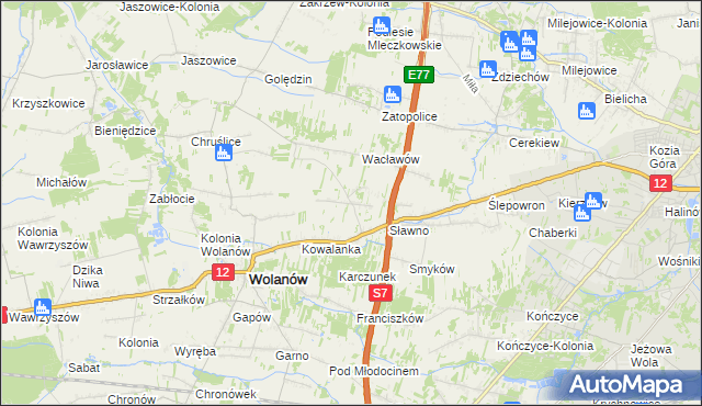 mapa Wola Wacławowska, Wola Wacławowska na mapie Targeo