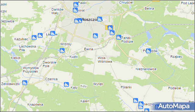 mapa Wola Wiśniowa, Wola Wiśniowa na mapie Targeo