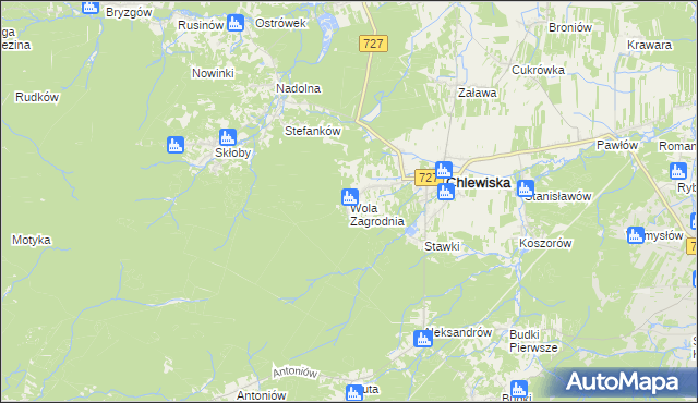 mapa Wola Zagrodnia, Wola Zagrodnia na mapie Targeo