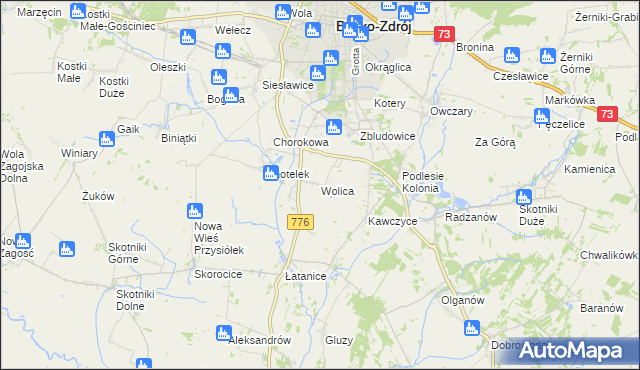 mapa Wolica gmina Busko-Zdrój, Wolica gmina Busko-Zdrój na mapie Targeo