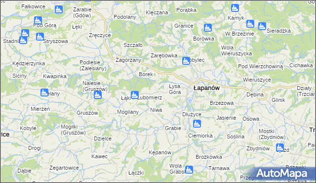 mapa Wolica gmina Łapanów, Wolica gmina Łapanów na mapie Targeo