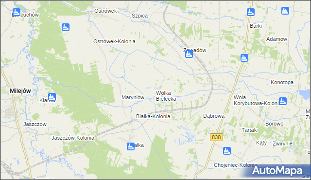 mapa Wólka Bielecka, Wólka Bielecka na mapie Targeo