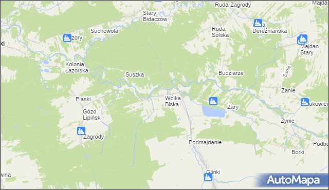 mapa Wólka Biska, Wólka Biska na mapie Targeo