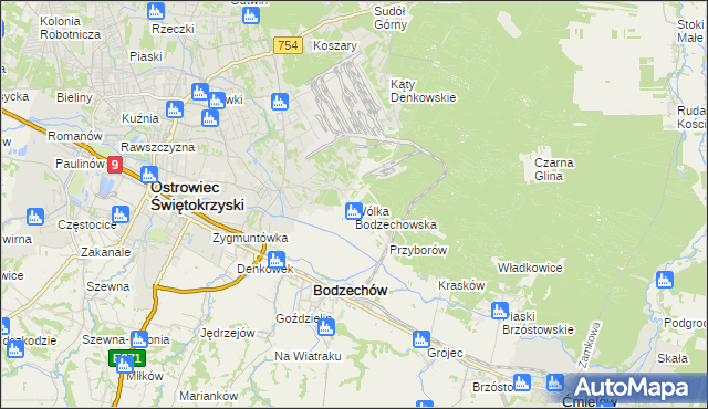 mapa Wólka Bodzechowska, Wólka Bodzechowska na mapie Targeo