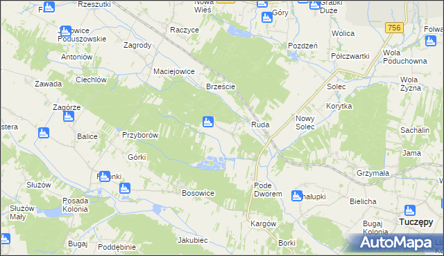 mapa Wólka Bosowska, Wólka Bosowska na mapie Targeo