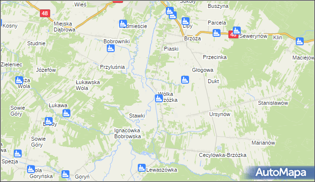 mapa Wólka Brzózka, Wólka Brzózka na mapie Targeo