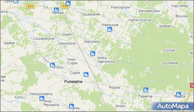 mapa Wólka Dąbrowicka, Wólka Dąbrowicka na mapie Targeo